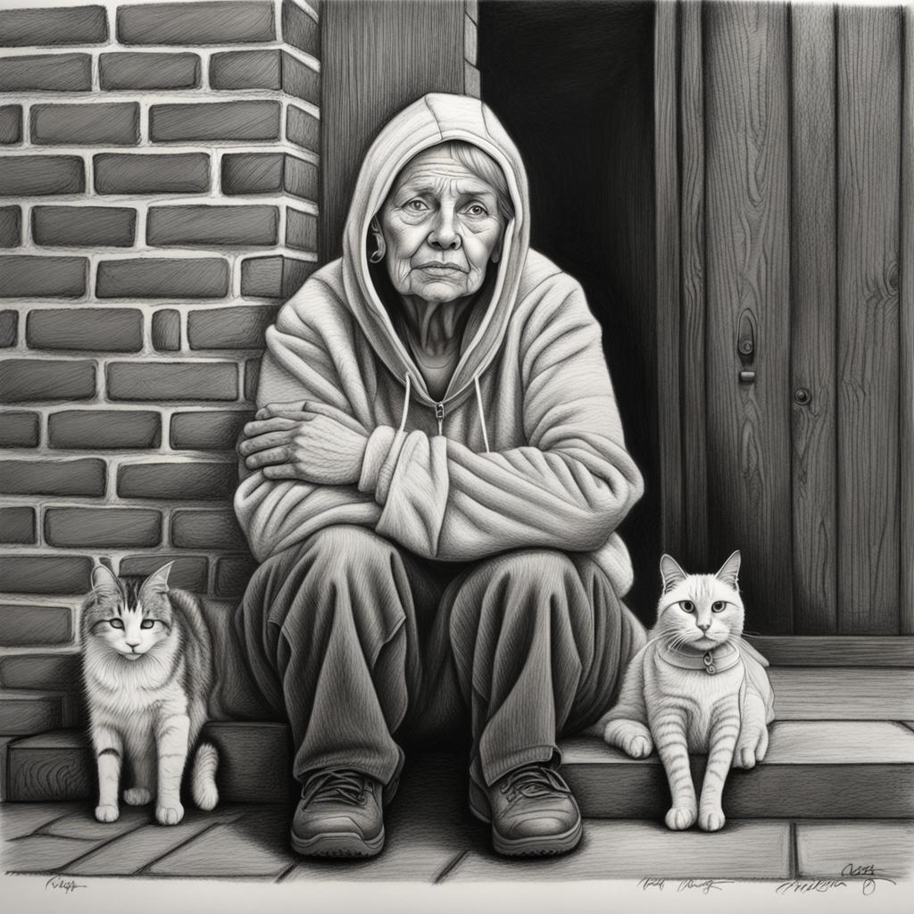 Cats make a homeless woman feel at home